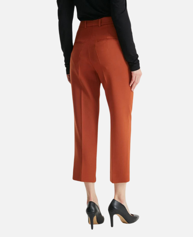 Pantalon à Taille Haute et à Plis